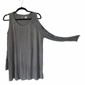 Grey Cold-Shoulder Top